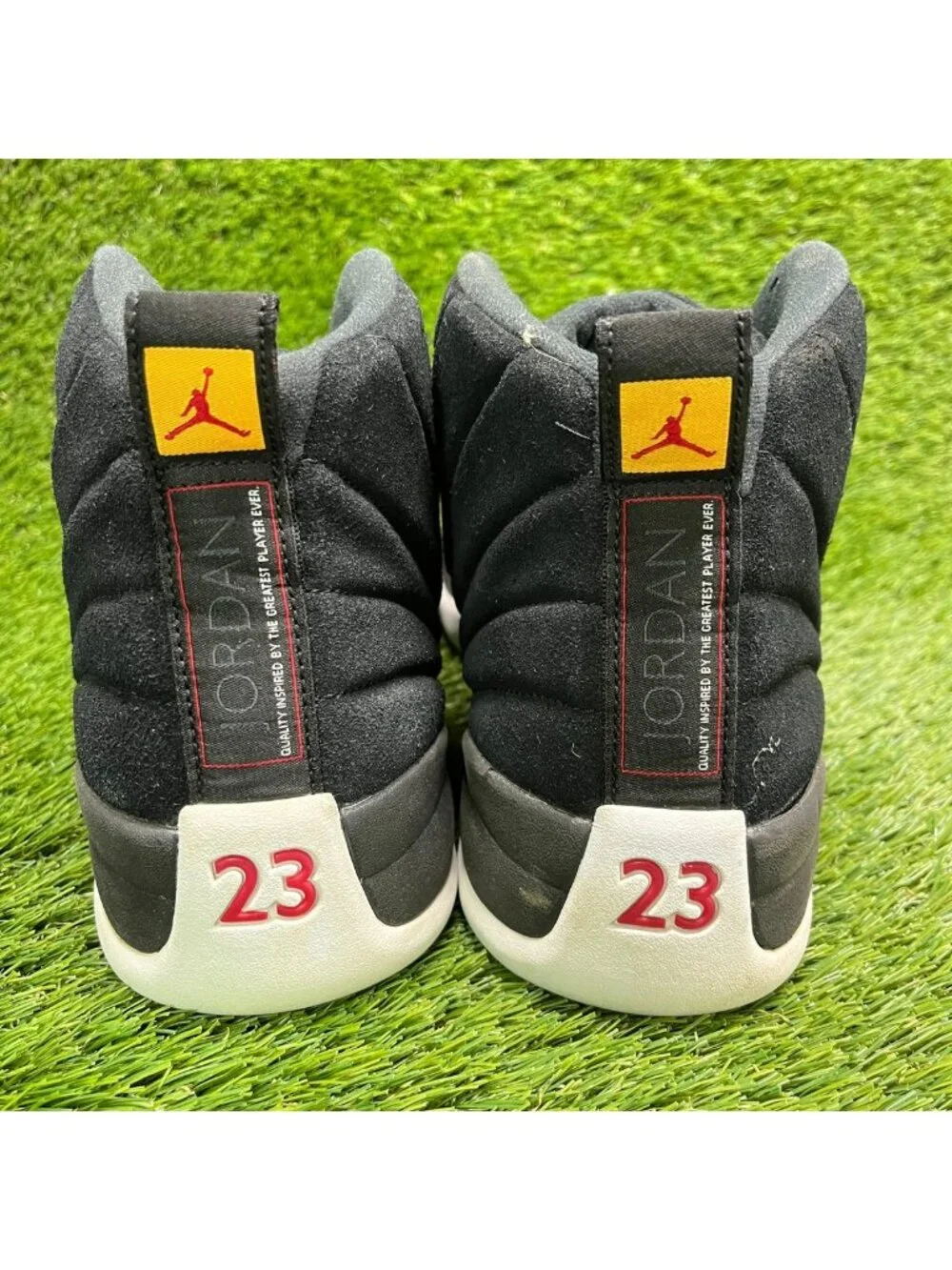 Nike Air Jordan 12 Retro Reverse Taxi Mens Size 15 Black Athletic Shoes Sneakers